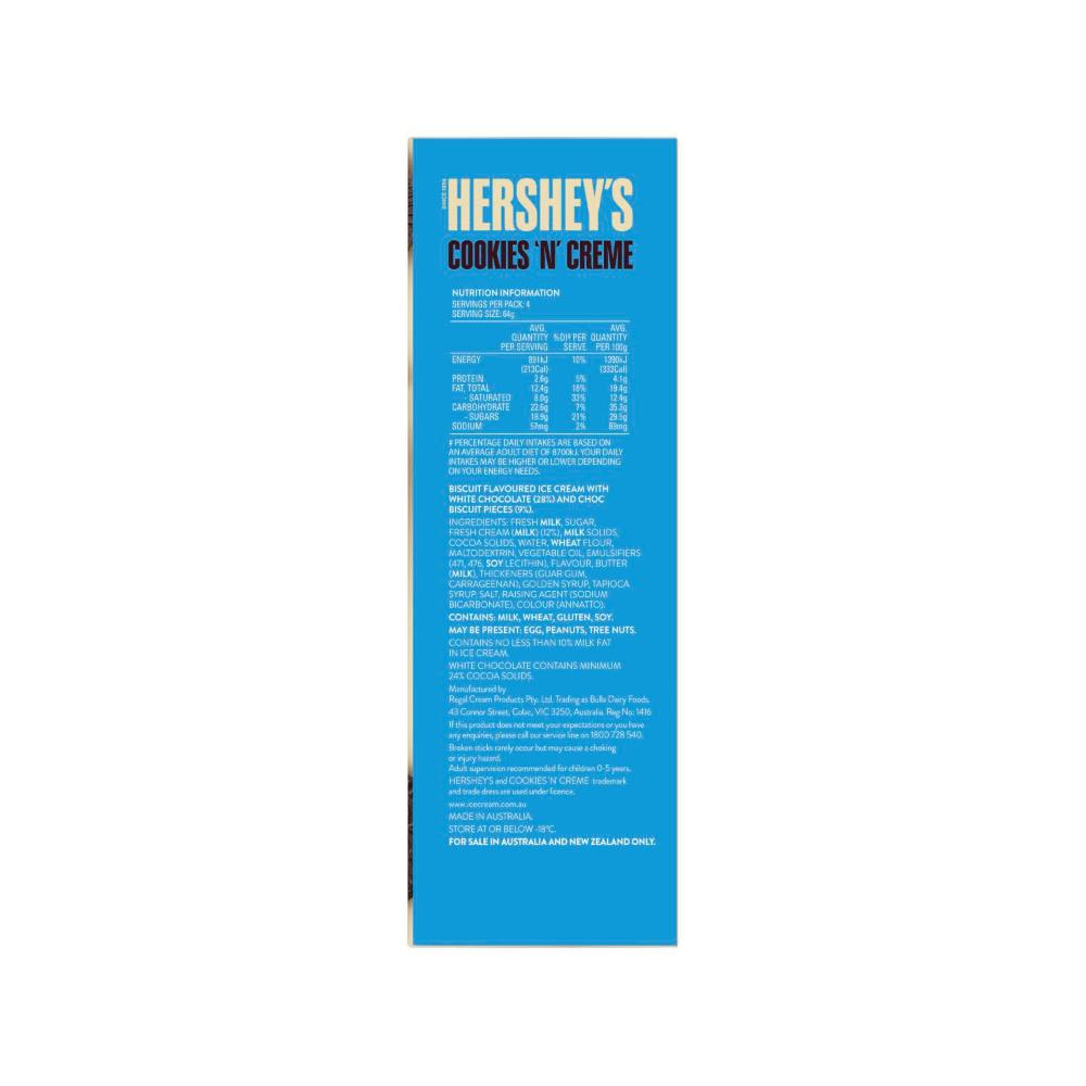 Hershey's Cookies & Creme Sticks 4 Pack - 360mL