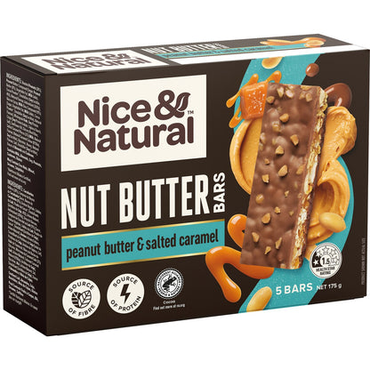 Nice & Natural Nut Butter Bars Peanut Butter & Salted Caramel 5 Pack