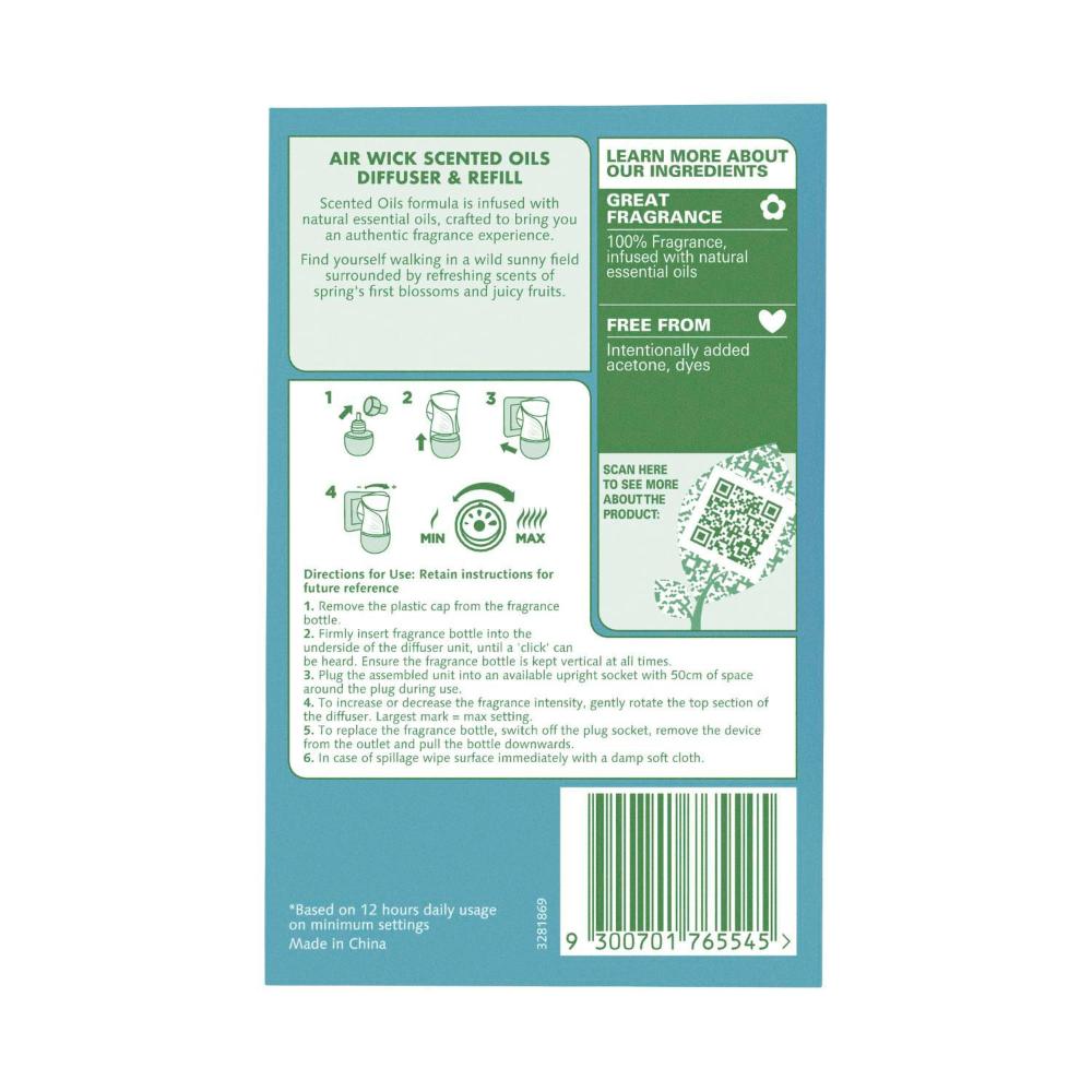 Air Wick Pure Scented Oil Diffuser & Refill Spring Delight - 19mL