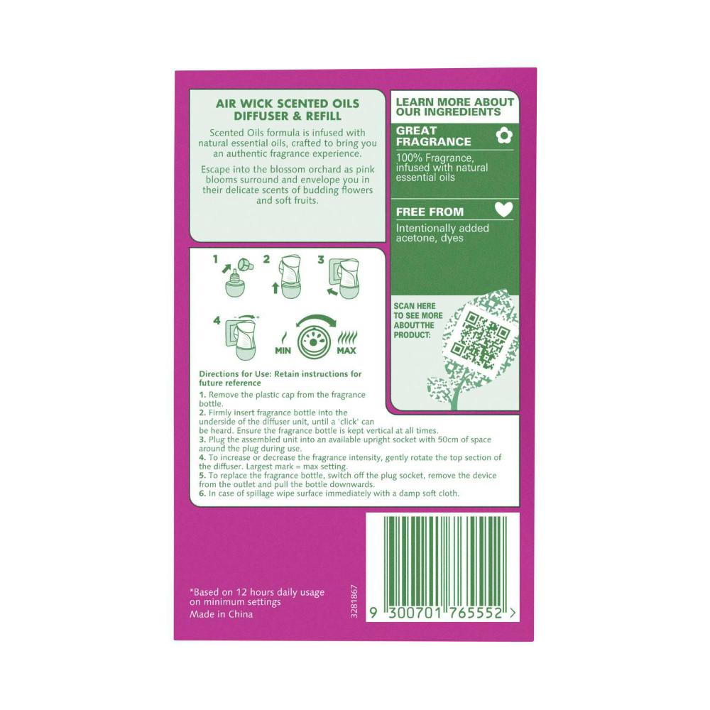 Air Wick Pure Scented Oil Diffuser & Refill Cherry Blossom - 19mL