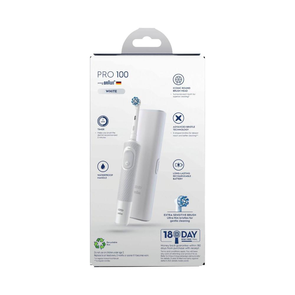 Oral B Pro 100 Gum Care Electric Toothbrush White - 1 Pack
