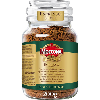 Moccona Freeze Dried Instant Coffee Espresso Style 200g, 1pc