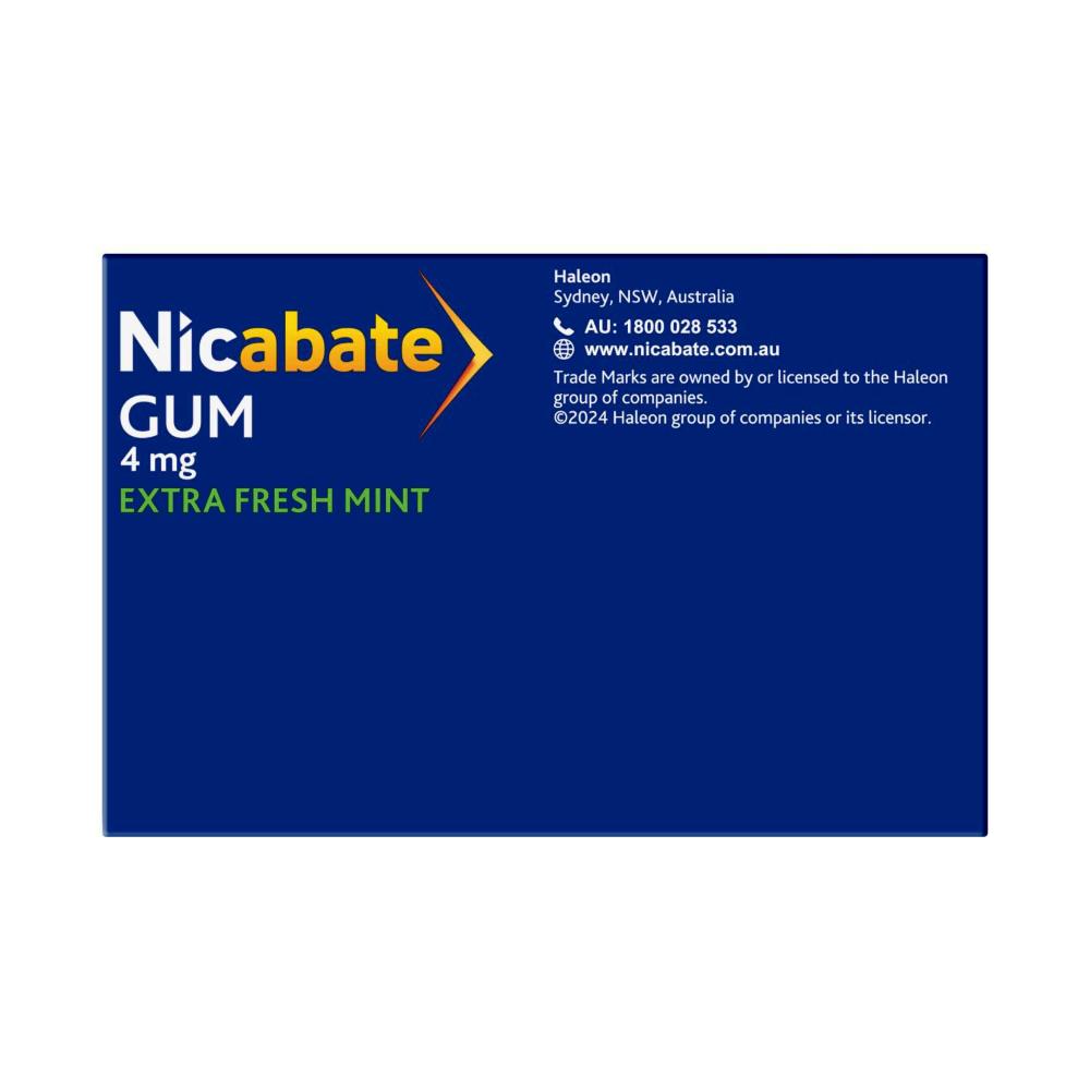 Nicabate Quit Smoking Chewing Gum Extra Strength 4mg Nicotine - 200 pack