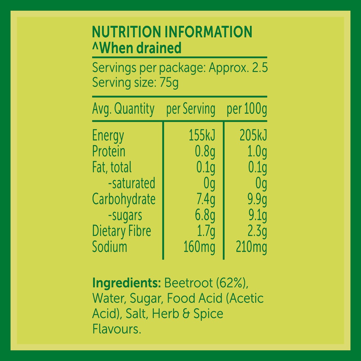 Golden Circle Canned Vegetables Sliced Beetroot Cans 450g