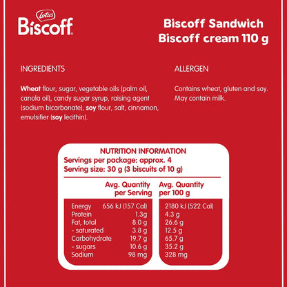 Lotus Biscoff Cream Biscuits 110g
