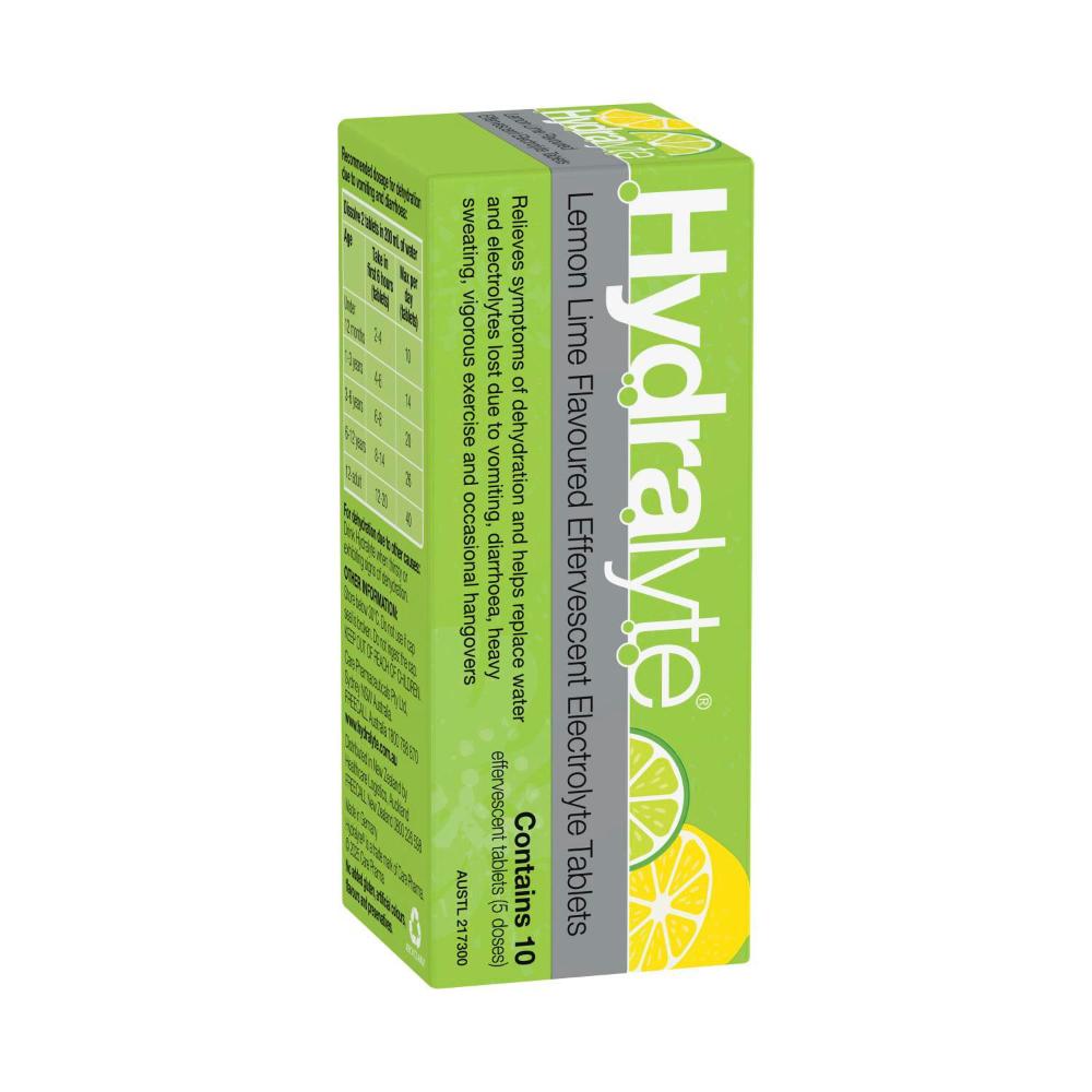 Hydralyte Effervescent Tablets Lemon Lime - 10 pack