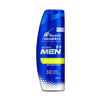Head & Shoulders Ultra Men 2 In1 Sports Fresh Anti-dandruff Shampoo + Conditioner - 400mL