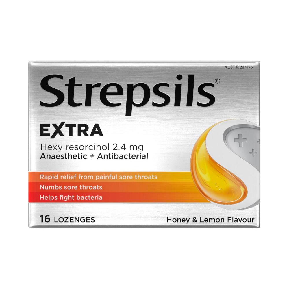 Strepsils Extra Honey And Lemon Fast Numbing Sore Throat Pain Relief Wit ... 1 pack