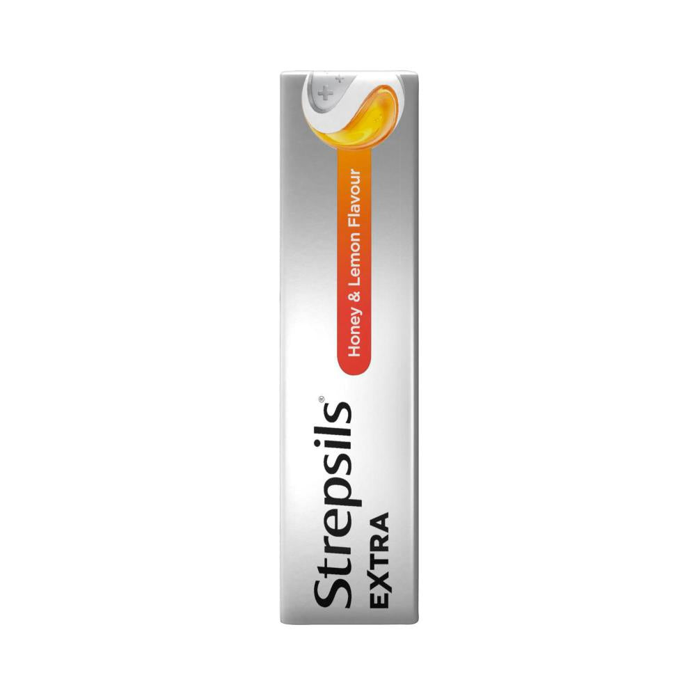 Strepsils Extra Honey And Lemon Fast Numbing Sore Throat Pain Relief With Anaesthetic 16 Lozenges - 1 Pack