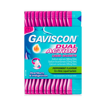 Gaviscon Dual Action Liquid Sachet - 12 pack