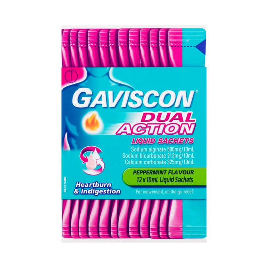 Gaviscon Dual Action Liquid Sachet - 12 pack