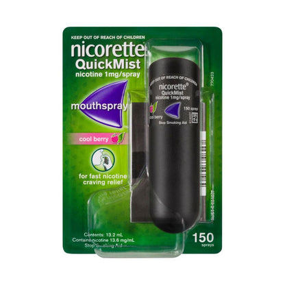 Nicorette Quickmist Nicotine Spray Cool Berry 150 Sprays - 13.2mL