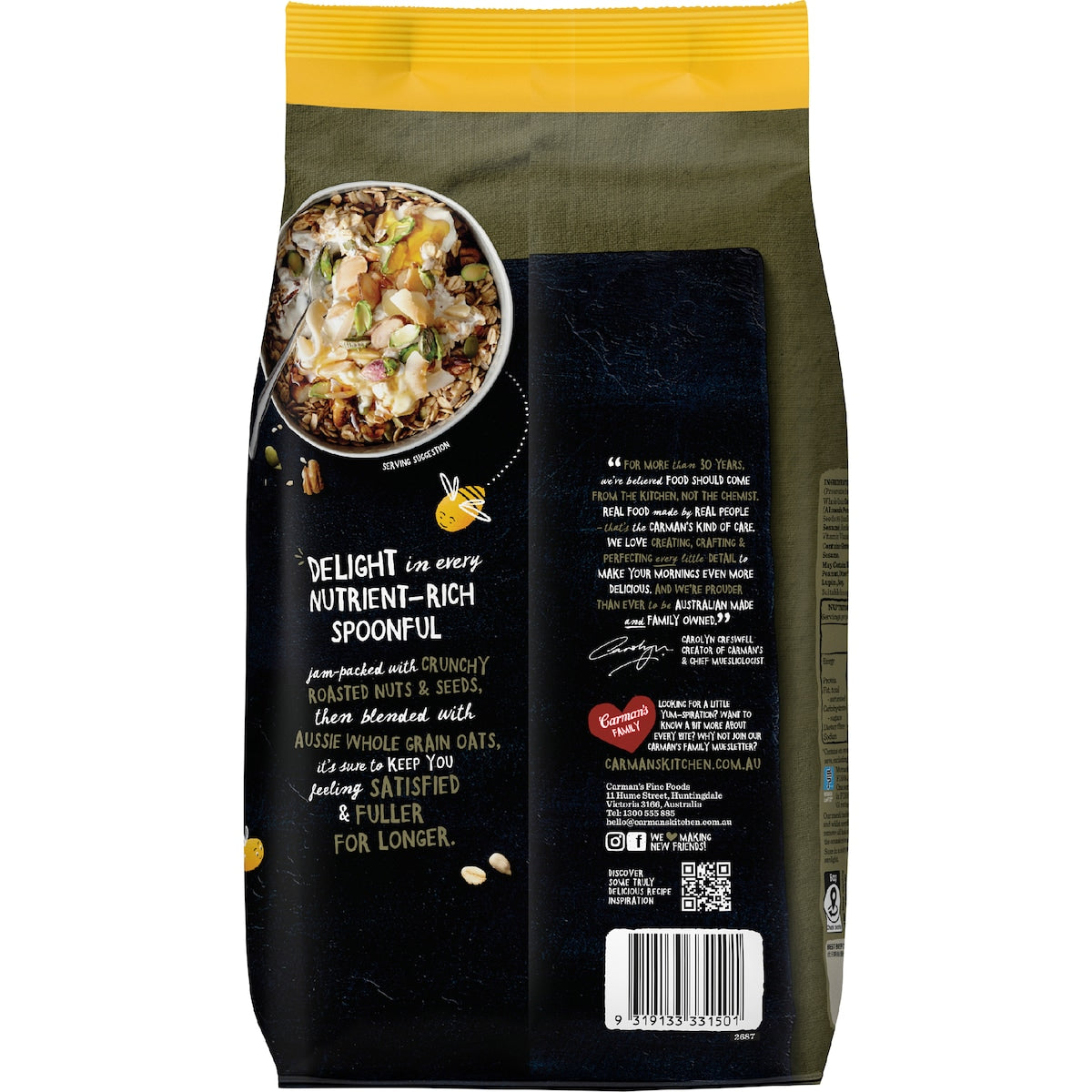 Carmans Toasted Muesli Original Fruit Free 1.5kg