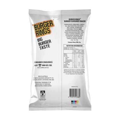 Burger Rings Burger Snacks Party Size Bag - 220g