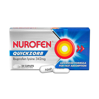 Nurofen Quickzorb Ibuprofen Lysine 342mg Caplets - 24 pack