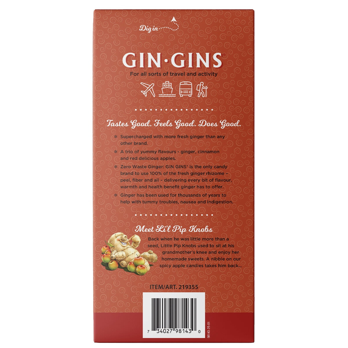 Gin Gins Spicy Apple Ginger Chew Travel Chews the Ginger People 500g