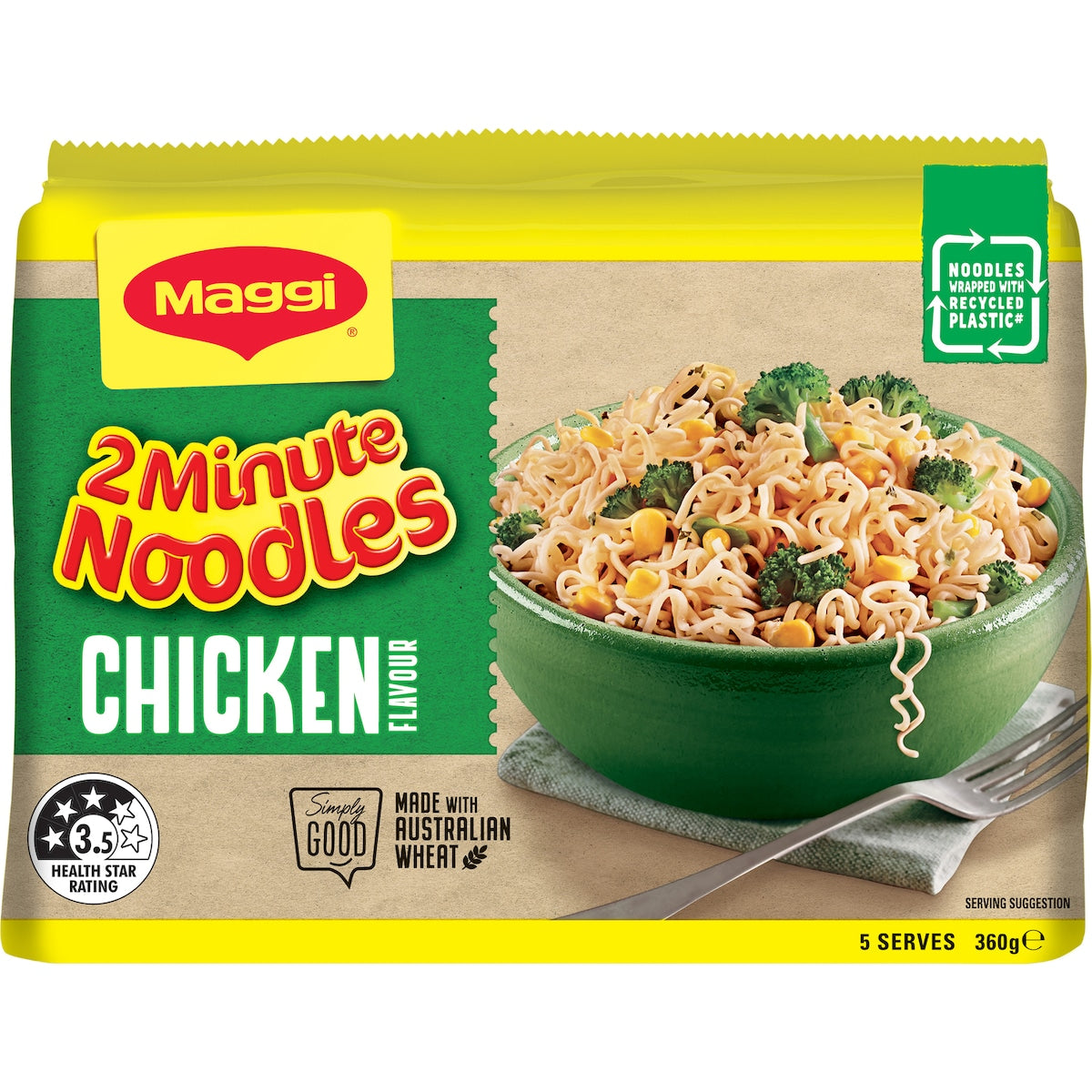 Maggi 2 Minute Chicken Flavour Instant Noodles 360g 5 Pack