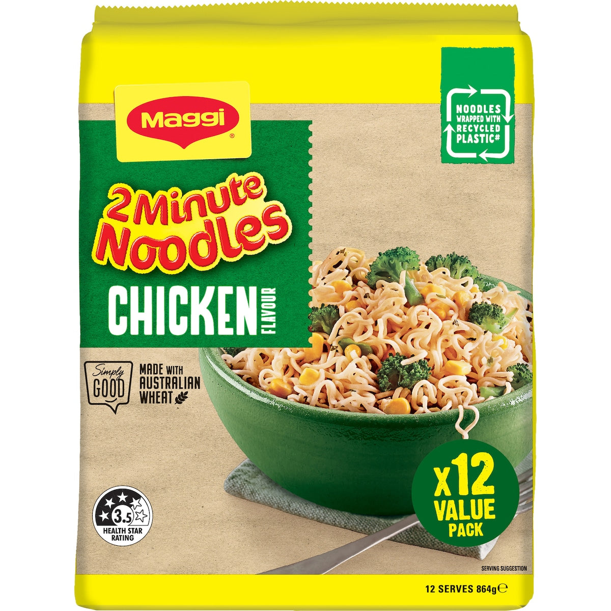 Maggi 2 Minute Chicken Flavour Instant Noodles 864g 12 Pack