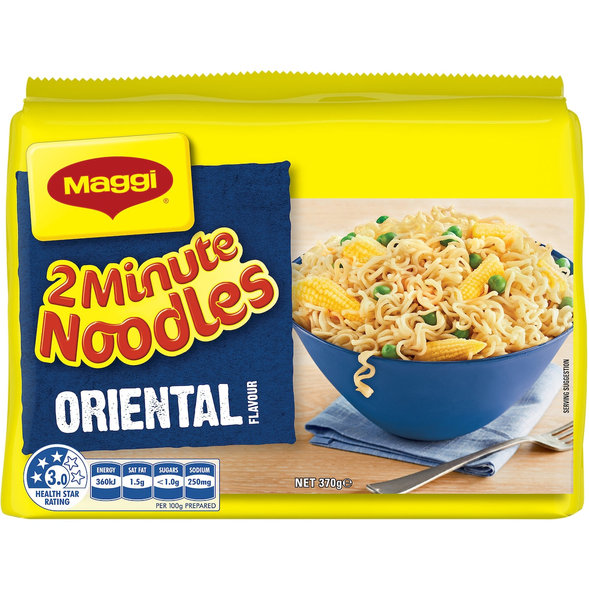 Maggi 2 Minute Oriental Flavour Instant Noodles 370g 5 Pack