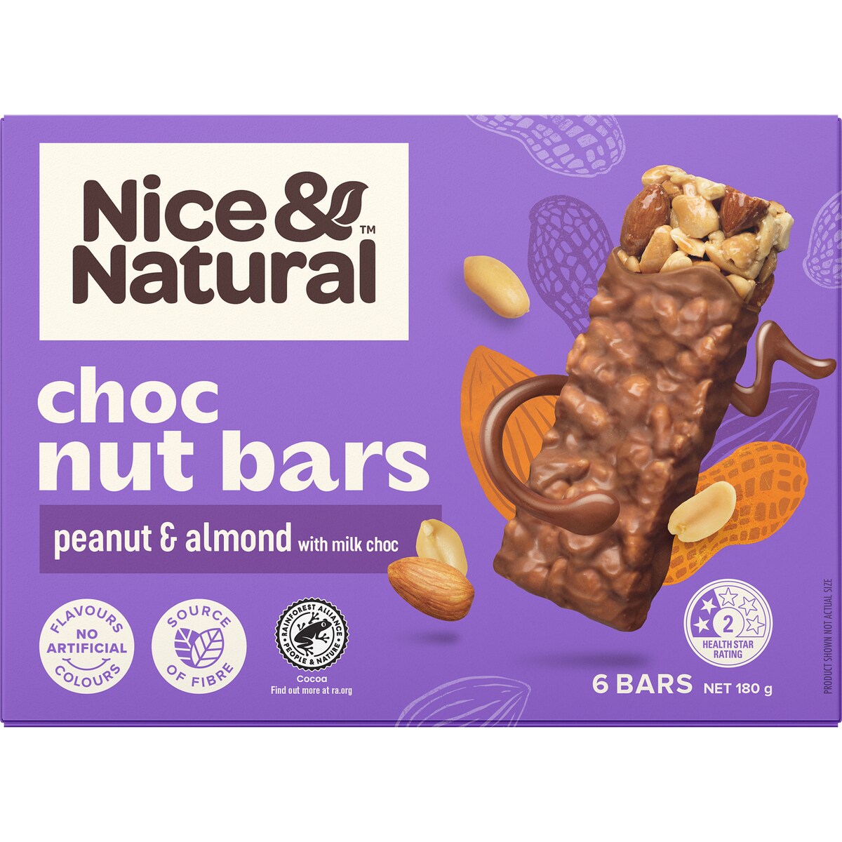 Nice & Natural Chocolate Nut Bar Peanut & Almond 6 Pack