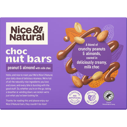 Nice & Natural Milk Choc Nut Bars Peanut & Almond 6 Pack