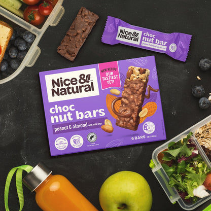 Nice & Natural Milk Choc Nut Bars Peanut & Almond 6 Pack