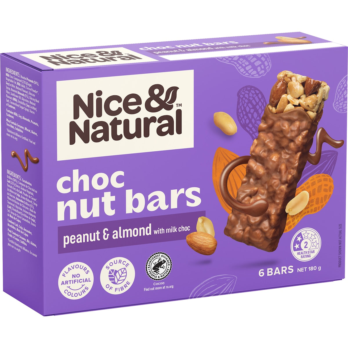 Nice & Natural Chocolate Nut Bar Peanut & Almond 6 Pack