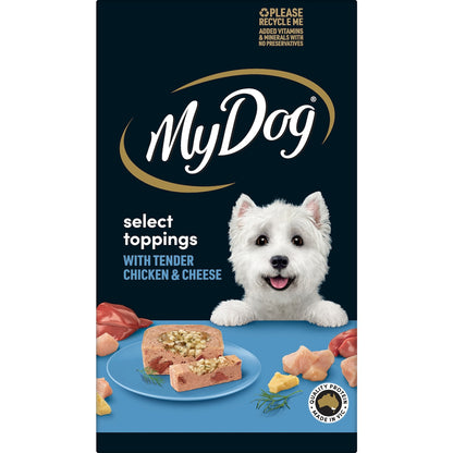 My Dog Adult Select Toppings Chicken & Cheese Wet Food Trays 100g X 6 Pack