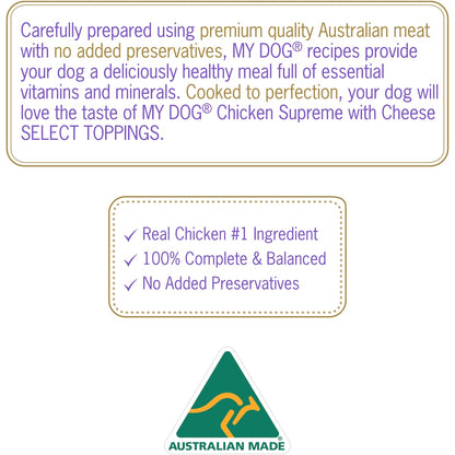 My Dog Adult Select Toppings Chicken & Cheese Wet Food Trays 100g X 6 Pack