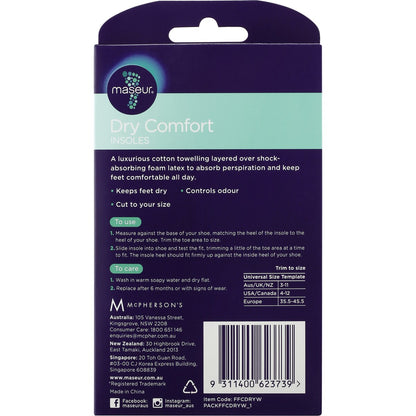Maseur Footcare Dry Comfort Latex Insole 1 Pair