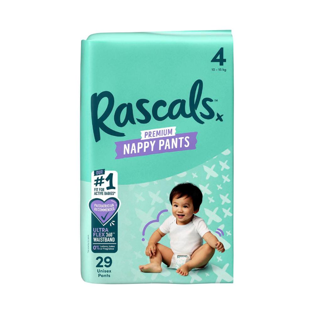 Rascals Premium Nappy Pants Size 4 (10-15kg) - 29 Pack