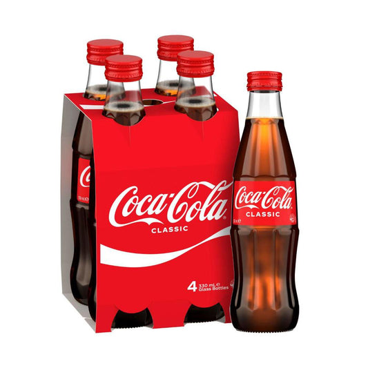 Coca-Cola assic Soft Drink Multipack Glass Bottles 4x330ml