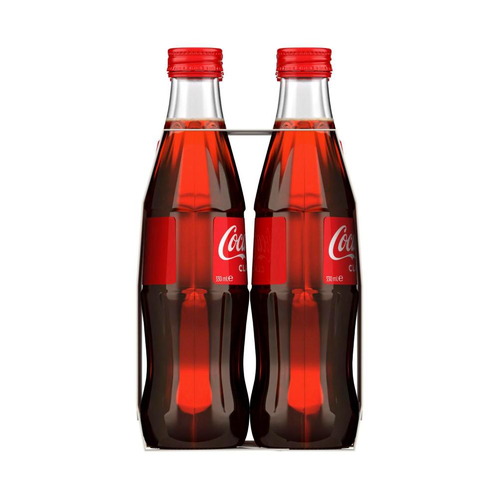 Coca-Cola assic Soft Drink Multipack Glass Bottles 4x330ml