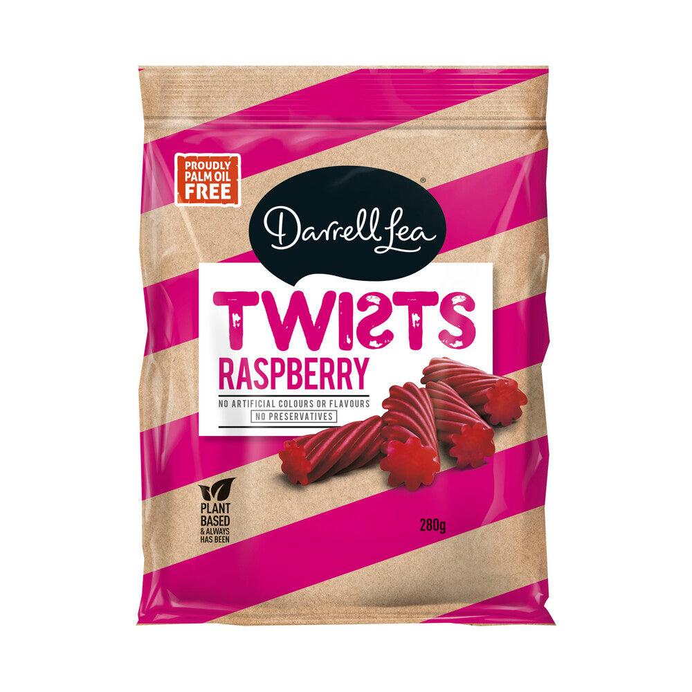 Darrell Lea Raspberry Twists - 280g