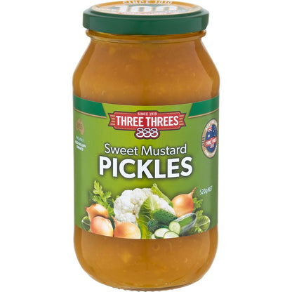 Three Threes Sweet Mustard Pickles 520g