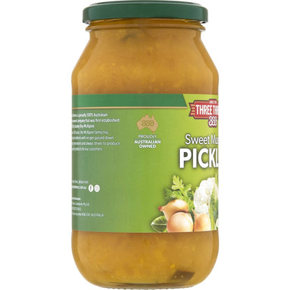Three Threes Sweet Mustard Pickles 520g