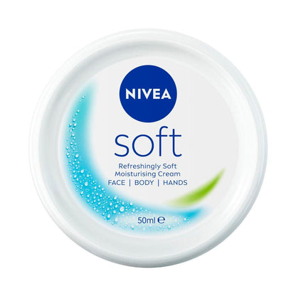 Nivea Soft Cream Travel Mini Lotion Moisturiser + Jojoba Oil & Vitamin E - 50mL