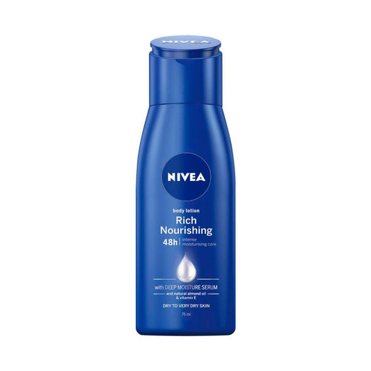 Nivea Rich Nourishing Body Lotion Moisturiser + Caring Almond Oil - 75mL