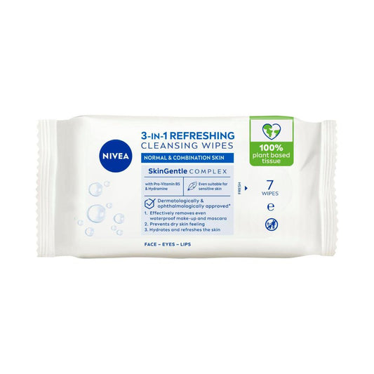 Nivea Daily Essentials Refreshing Face eansing Wipes For Normal Skin + Vitamin E - 7 pack