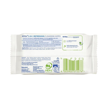 Nivea Daily Essentials Refreshing Face Cleansing Wipes For Normal Ski ... 7 pack