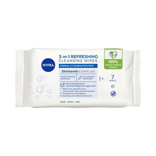 Nivea Daily Essentials Refreshing Face Cleansing Wipes For Normal Ski ... 7 pack