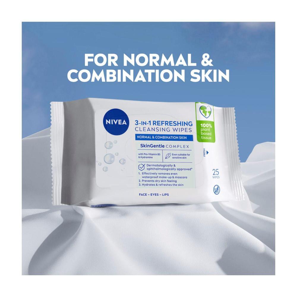 Nivea Daily Essentials Refreshing Face eansing Wipes For Normal Skin + Vitamin E - 7 pack