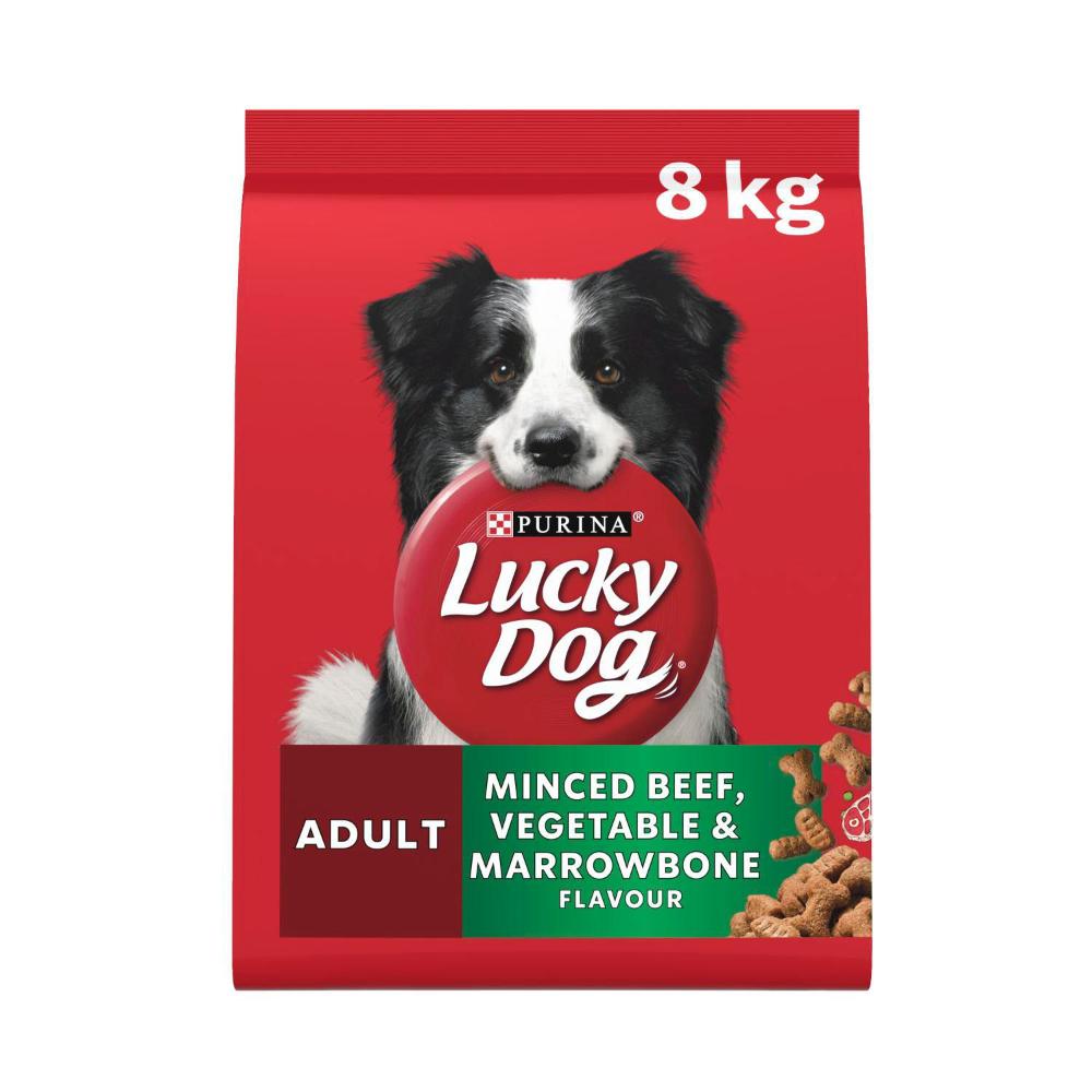 Purina Lucky Dog Minced Beef Vegetable & Marrowbone Flavour Adult Dry Dog Food - 8kg