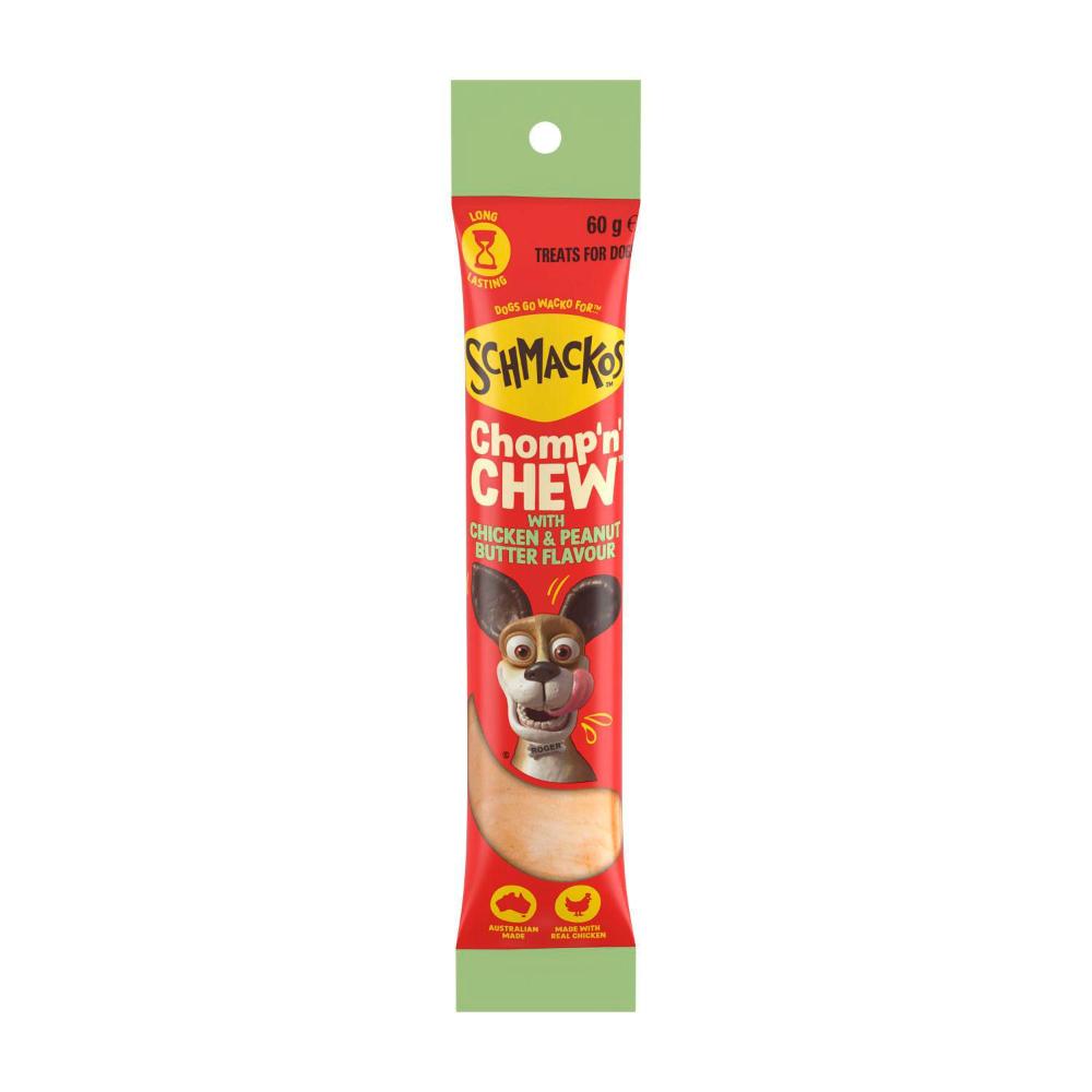 Schmackos Chomp N Chew With Peanut Butter & Chicken Flavoured Dog Treat Large - 60g