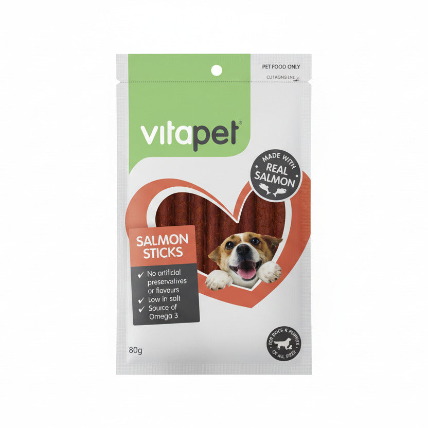 Vitapet Salmon Sticks Dog Treat - 80g