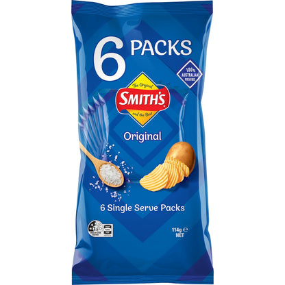 Smith's Crinkle Cut Potato Chips Multipack Original 6 Pack