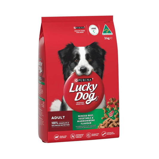 Purina Lucky Dog Dry Minced Beef, Vegetable & Marrowbone Flavour Dog Food - 3Kg