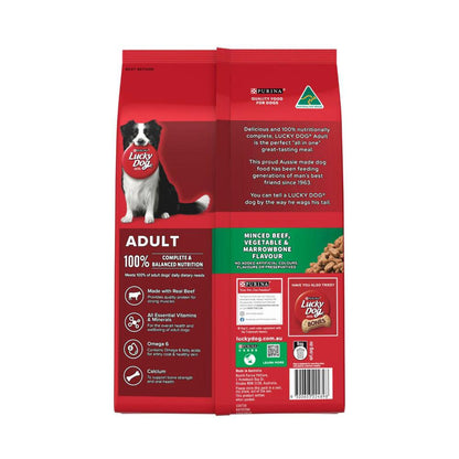 Purina Lucky Dog Dry Minced Beef, Vegetable & Marrowbone Flavour Dog Food - 3Kg