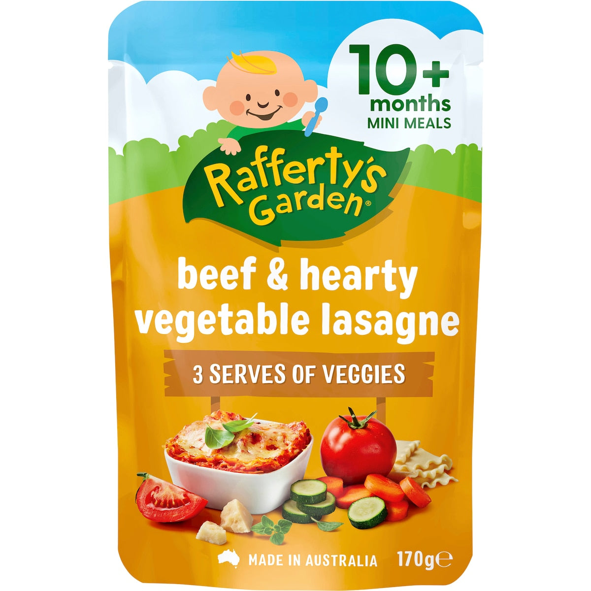 Rafferty's Garden Baby Food Pouch Beef & Veg Italian Lasagne 10+ Months 170g