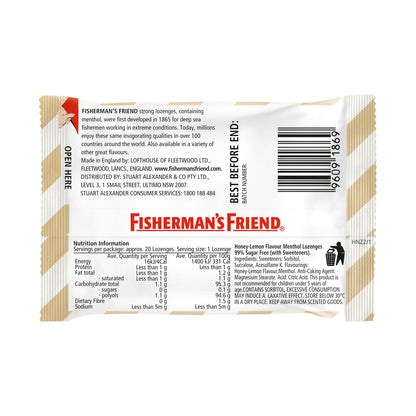 Fisherman's Friend Honey & Lemon Flavour Menthol Lozenges - 25g